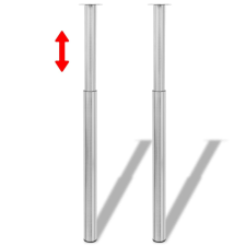  2 teleszkópos asztalláb 710 mm - 1100 mm matt nikkel bútor