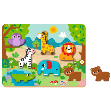 2Kids Toys Fa készségfejlesztő kirakó állatokkal 8 db-os 29,5x22x1,3 cm puzzle, kirakós