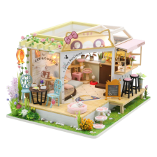 2Kids Toys Miniatűr ház Macskakávézó kerttel kreatív és készségfejlesztő