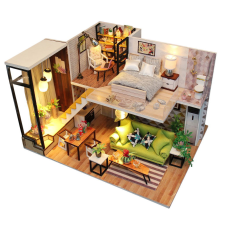2Kids Toys Miniatűr ház Romantikus ház skandináv stílusban kreatív és készségfejlesztő