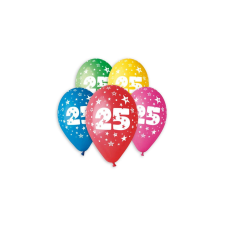  30 cm-es 25-ös számos gumi léggömb - 100 db / csomag party kellék