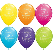 30 cm-es évszámos lufi, boldog szülinapot 5 db/cs. 25-ös party kellék