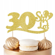  30. SZÜLETÉSNAPI TORTA TOPPER ARANY CSILLOGÁS A SZÜLETÉSNAPI BULIRA party kellék