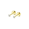  316L Arany Színű Labret Piercing Cirkónia Kővel - 2 mm - 1 pár