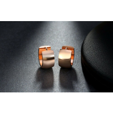  316L nemesacél beszúrós széles karika fülbevaló, rose gold színben fülbevaló
