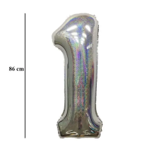  34 inch-es 1 Csillogó Ezüst Számos Super Shape Fólia Lufi party kellék
