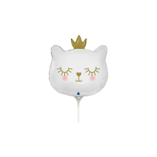  35 cm-es Cat princess - fehér fólia lufi party kellék