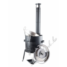 36 cm Bográcsház + rozsdamentes serpenyő 37 cm/1.2mm (9 részes) kerti sütés és főzés