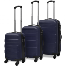  3 darabos kemény borítású utazó táska szett kék kézitáska és bőrönd
