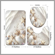  3 darabos Ocean Series fürdőszobai szett - WC-fedél és lábtörlő 601099852409539 lakástextília