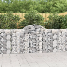 3 db íves horganyzott vas gabion kosár 200x30x100/120 cm kerti tárolás
