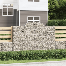 3 db íves horganyzott vas gabion kosár 200x50x140/160 cm kerti tárolás