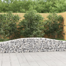  3 db íves horganyzott vas gabion kosár 400x30x40/60 cm kerti tárolás