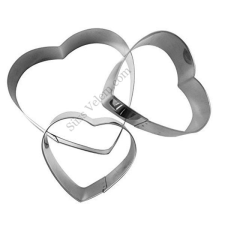  3 db nagy méretű Zenker szív alakú mézeskalács kiszúró sütés és főzés