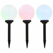  3 db napelemes kültéri LED gömblámpa, 20 cm RGB világítás