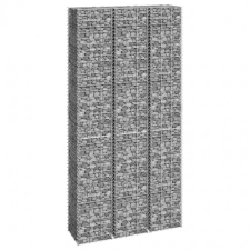 3 db vas gabion magaságyás 30 x 30 x 200 cm kerti tárolás
