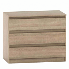  3 fiókos komód, tölgy sonoma, HANY NEW 003 bútor