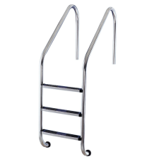  3 fokos nagyívű létra, AISI304, rozsdamentes acél medence kiegészítő