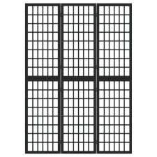 3 paneles fekete japán stílusú összecsukható paraván 120x170 cm bútor