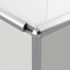  3-pontos végzáró ezüst elox. 10mm-es íves élvédőhöz 2db/csom. élvédő, sín, szegélyelem