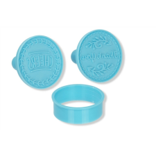  3 részes feliratos műanyag sütipecsét szett kiszúróval sütés és főzés