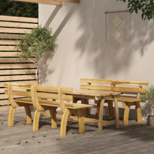  3 részes impregnált fenyőfa kerti étkezőgarnitúra kerti bútor