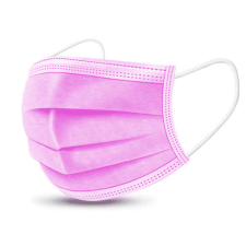 3 rétegű egészségügyi szájmaszk, gumis rögzítéssel, pink, 25 db/csomag tisztító- és takarítószer, higiénia