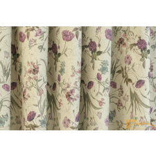  (3 szín) Lujan dekor függöny - Natúr alapon lila virág mintás lakástextília