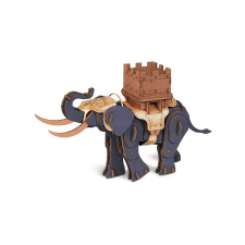 3D elefánt harci puzzle, Rowood, Fa, 107 darab, puzzle, kirakós