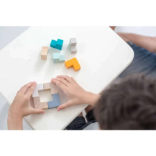 3D fa kocka oktatási és interaktív puzzle játék, 9 T-részes oktatójáték