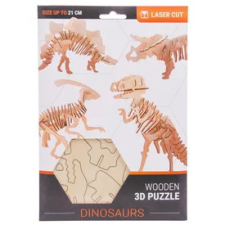  3D fa puzzle - dínók, 4 féle puzzle, kirakós