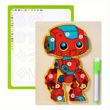 3D Fa Robot Puzzle Bónusz Tollal kreatív és készségfejlesztő