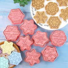  3D Hópehely sütikiszúró/sütipecsét 8 darab sütés és főzés