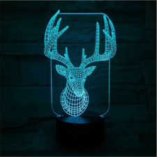  3D LED lámpa - Szarvas fej világítási kellék
