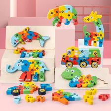  3D-s Montessori fa puzzle játék kreatív és készségfejlesztő