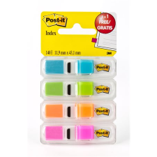 3M Post-it 12x43 mm Jelölőcímke adagolóban - Vegyes színek (4x35 lap) (70005040152) jegyzettömb