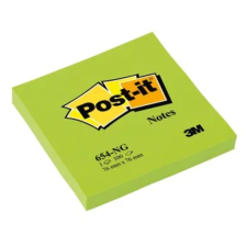 3M Post-it 76x76mm Öntapadó jegyzettömb - Neonzöld 100 lap/tömb (7100177477) post-it