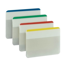 3M POSTIT Jelölőcímke, műanyag, megerősített, döntött, 4x6 lap, 50x38 mm, , vegyes színek post-it