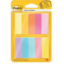 3M POSTIT Jelölőcímke, papír, 10x50 lap, 15x50 mm, 3M POSTIT, vegyes post-it