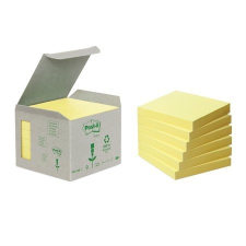 3M POSTIT Öntapadó jegyzettömb, 76x76 mm, 100 lap, környezetbarát, , sárga jegyzettömb