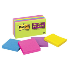 3M POSTIT Öntapadó jegyzettömb, 76x76 mm, 12x90 lap,  "Super Sticky", vegyes post-it