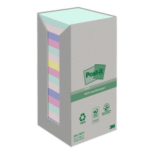  3M POSTIT Öntapadó jegyzettömb, 76x76 mm, 16x100 lap, környezetbarát, 3M POSTIT &quot;Nature&quot;, vegyes pasztell színek jegyzettömb