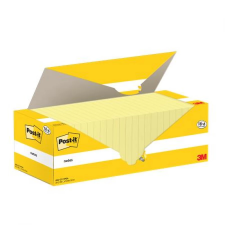 3M POSTIT Öntapadó jegyzettömb 76x76 mm 18+6x100 lap kanári sárga post-it