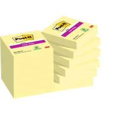 3M POSTIT Öntapadó jegyzettömb csomag, 48x48 mm, 12x90 lap, 3M POSTIT Super Sticky, sárga (LP62212SSCYEU) jegyzettömb