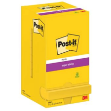 3M POSTIT Super Sticky Öntapadó jegyzettömb 76x76 mm 12x90 lap ultra sárga post-it