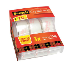 3M Scotch Scotch crystal clear 19mmx7,5m 2+1 ragasztószalag-adagoló ragasztószalag