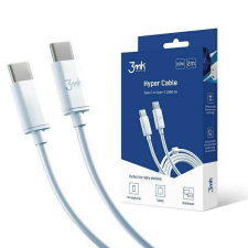 3MK Hyper kábel USB-C/USB-C 2m 100W kábel fehér képernyővédő fólia kábel és adapter