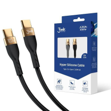 3MK HyperSilicone kábel USB-C/USB-C 2m 100W fekete kábel és adapter