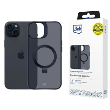 3MK Smoke Magsafe & Stand tok kitámasztóval iPhone 15 - fekete tok és táska