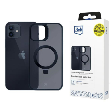 3MK Smoke Magsafe & Stand tok kitámasztóval iPhone 12/12 Pro - fekete tok és táska